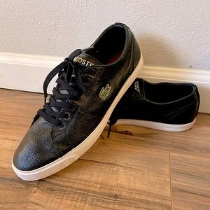 Lacoste Women’s Size 10 Black Leather Sneakers 🐊😍